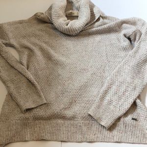 Turtle neck open shoulder sweater